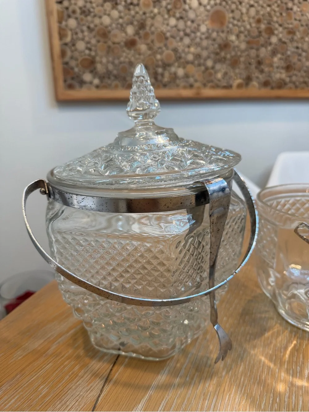 Antique Anchor Hocking Wexford Glass Ice Buckets